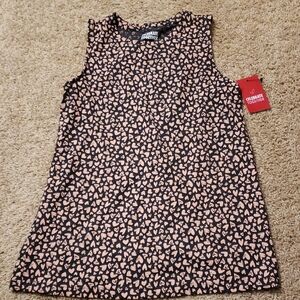 XS Women's Black & Pink Heart Top